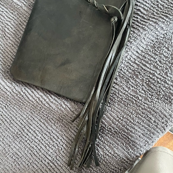 Hacienda Montaecristo Large Wristlet Black Gray Leather Artesian Handmade Mexico - Picture 8 of 12